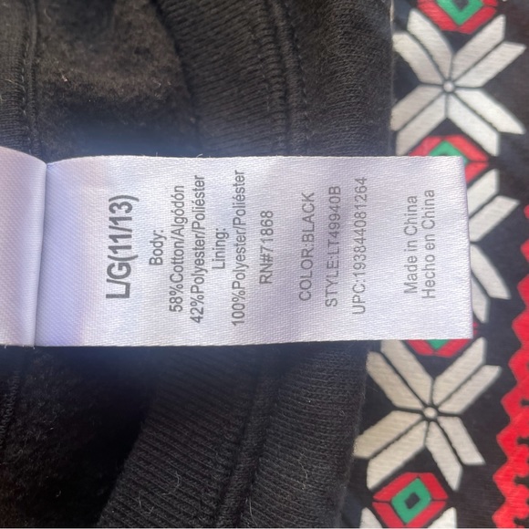 Peanuts black print Christmas “Wake Me Up For Presents” sweatshirt Large - Picture 12 of 13